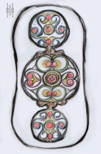 Drawing of Battersea Shield design